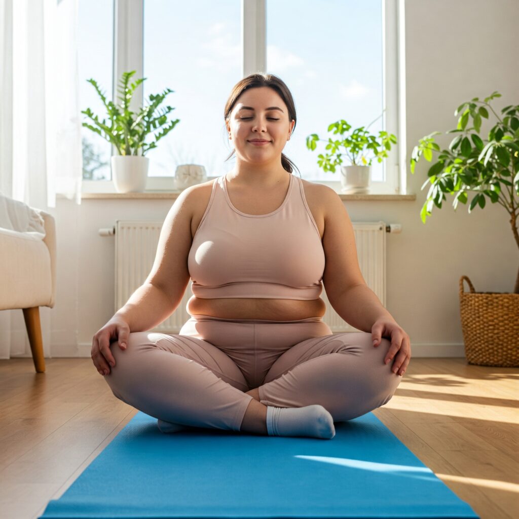 A woman meditating for peace and calm of mind