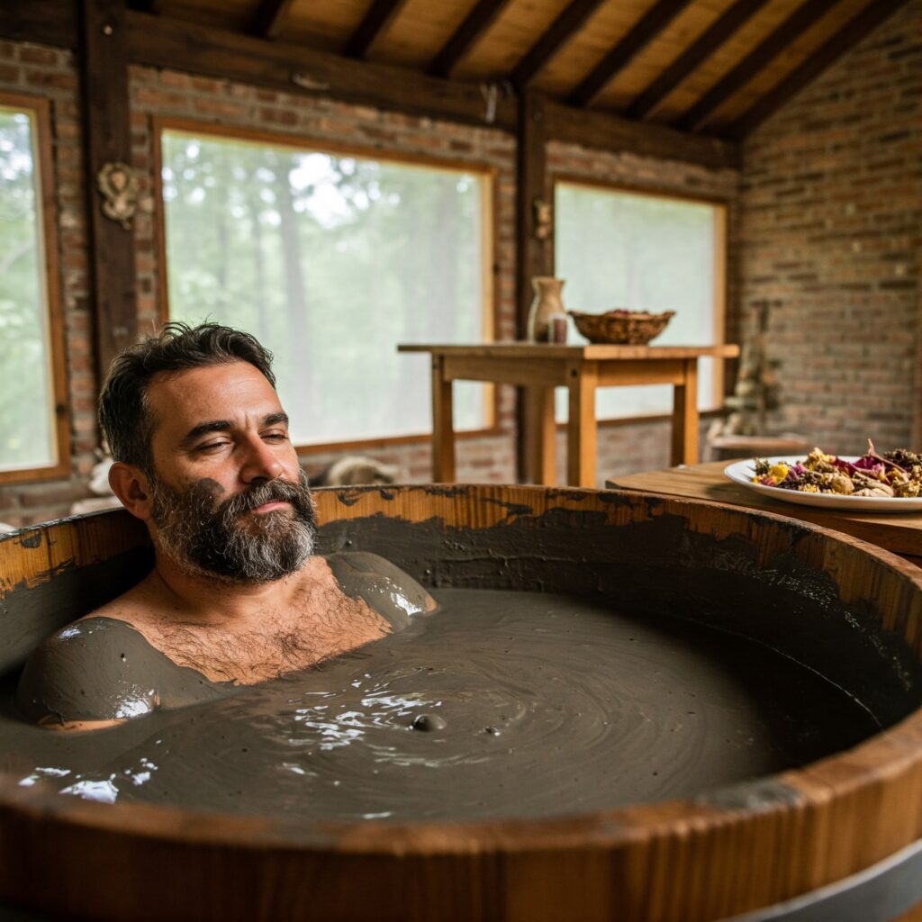 Mud Bath Therapy at a Naturopathic Retreat in India