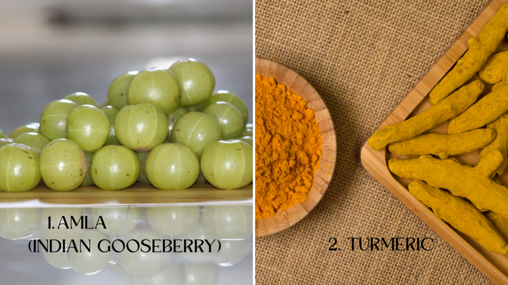 10 healthy food items according to Ayurveda - 1.Amla, 2. Turmeric